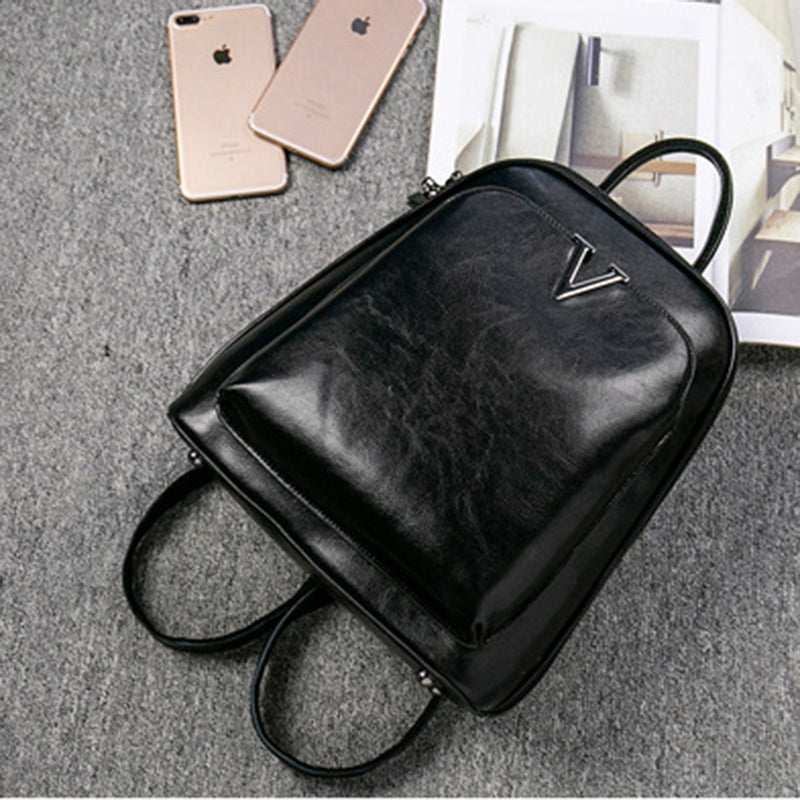 Genuine Leather Women’s Backpack Crossbody Rucksack